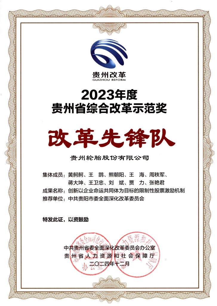 2023年度贵州省综合刷新树模奖 刷新先锋队